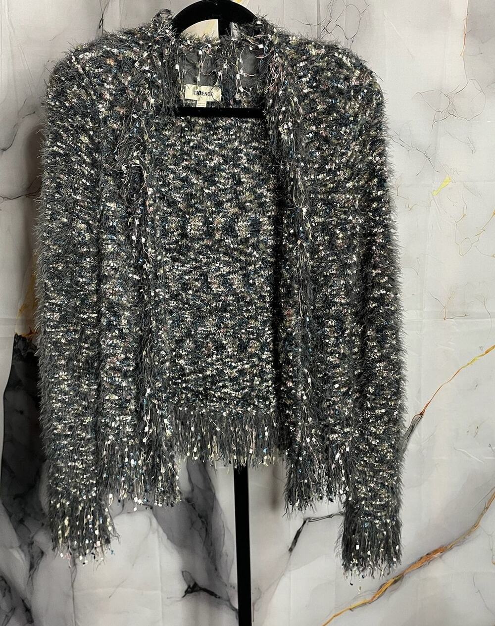 L'Agence Azure Cardigan Blazer In Grey Multi Size XXS-S